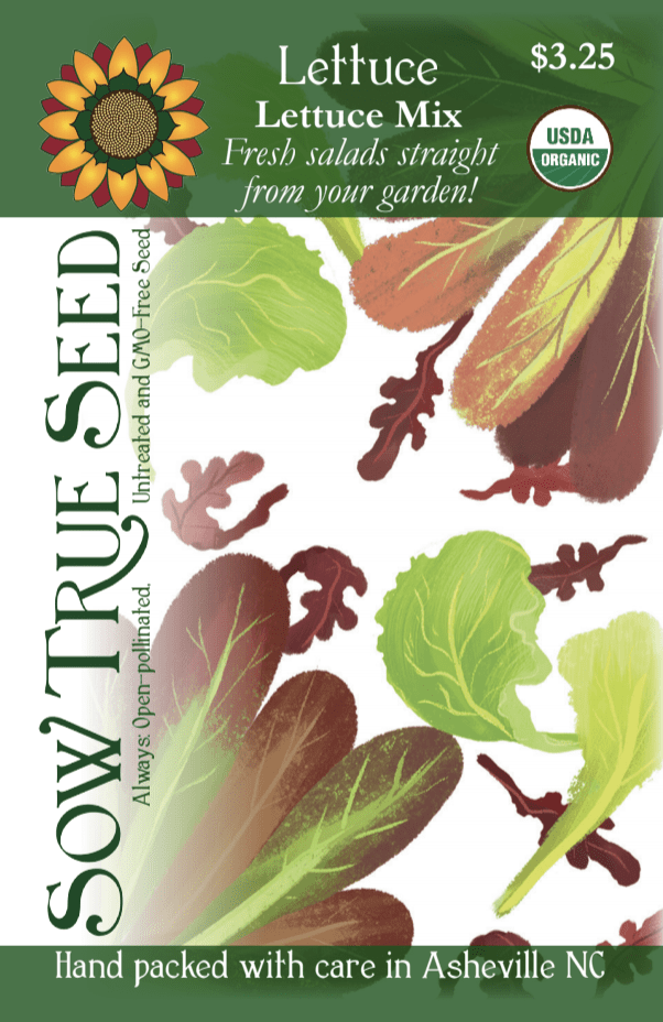 Lettuce Seeds - Lettuce Mix, ORGANIC - Sow True Seed