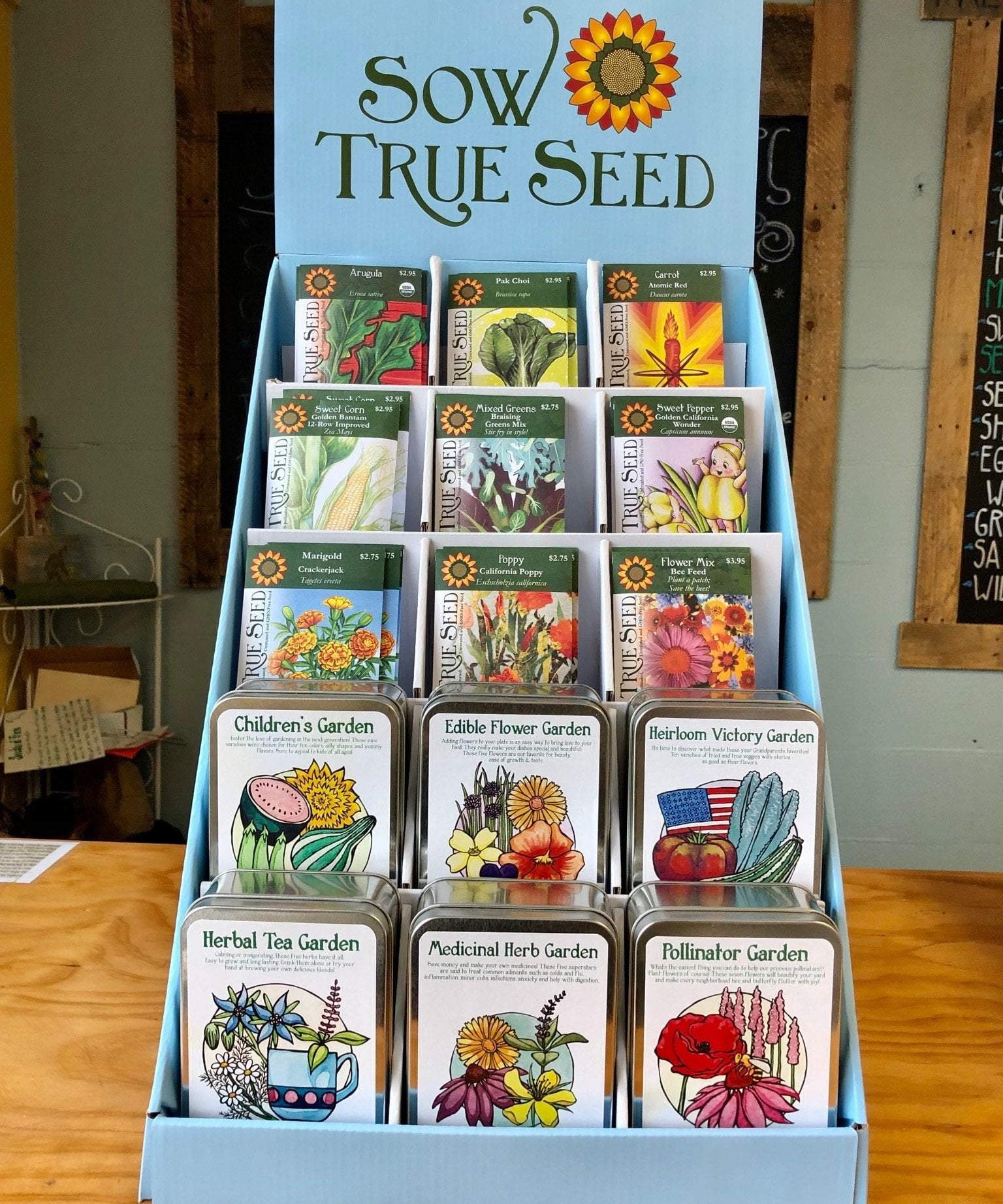 Wholesale - 15-pocket countertop display - Sow True Seed