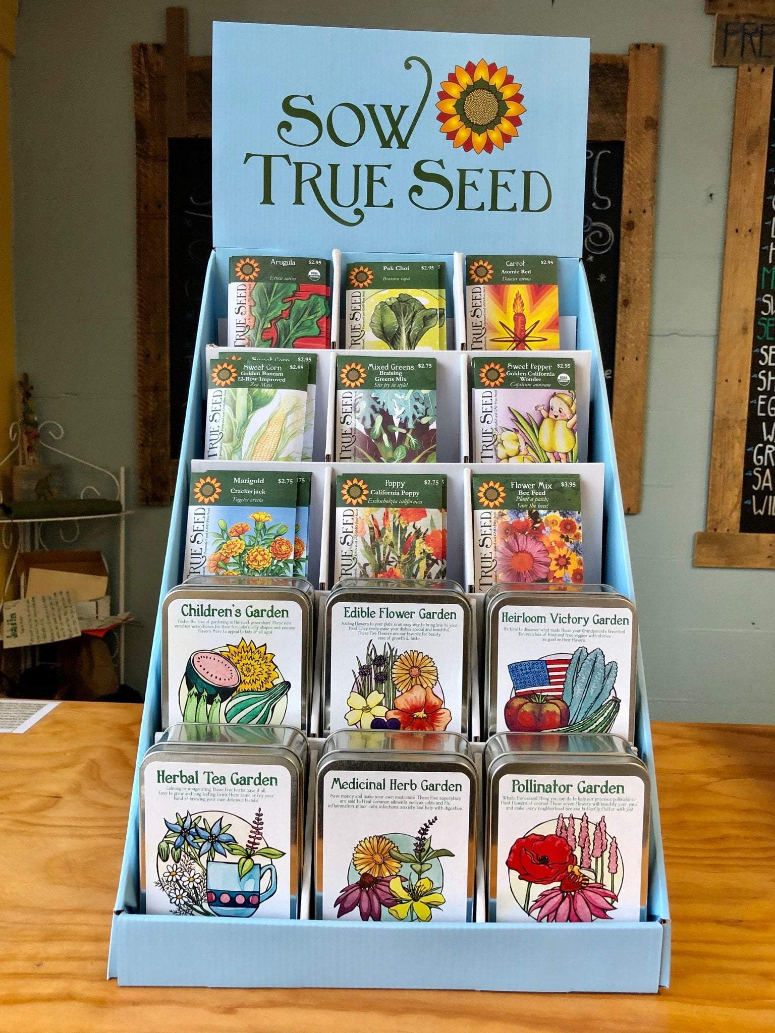 Wholesale - 15-pocket countertop display - Sow True Seed