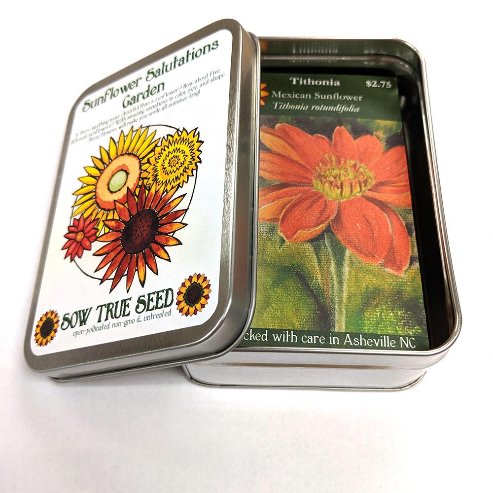 Sunflower Salutations Garden Collection Gift Tin - Sow True Seed