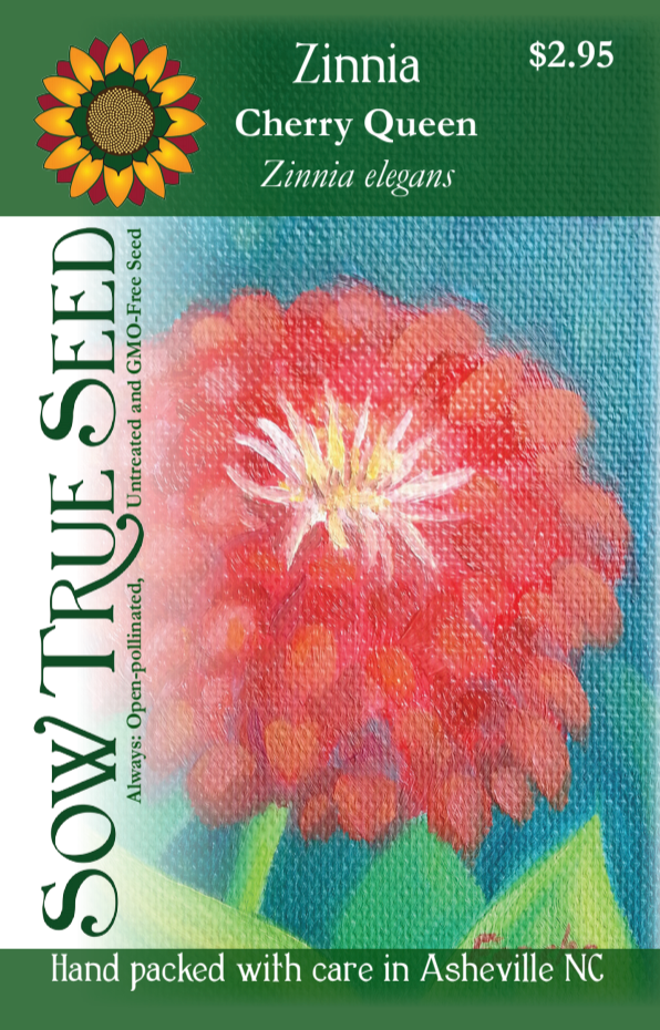 Zinnia Seeds - Cherry Queen - Sow True Seed