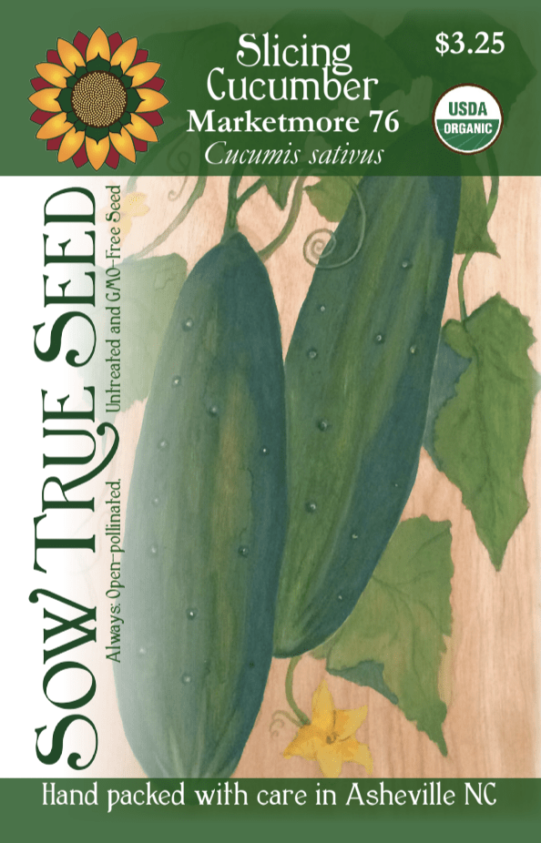 Slicing Cucumber Seeds - Marketmore 76, ORGANIC - Sow True Seed