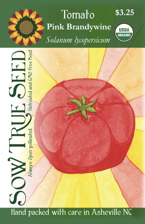Slicing Tomato Seeds - Pink Brandywine, ORGANIC - Sow True Seed