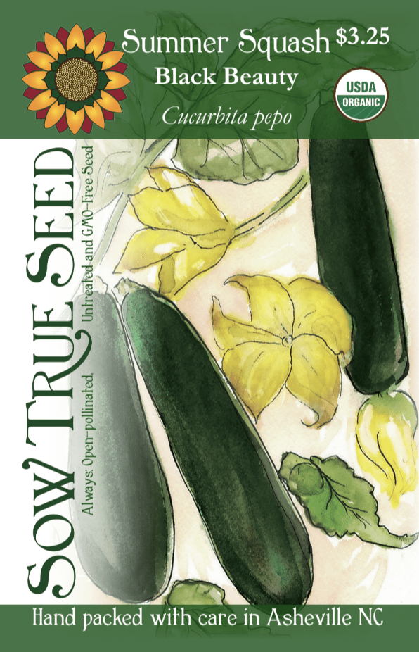 Summer Squash Seeds - Black Beauty Zucchini, ORGANIC - Sow True Seed